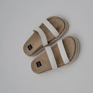 Zac Posen, women's white leather slides sz 8